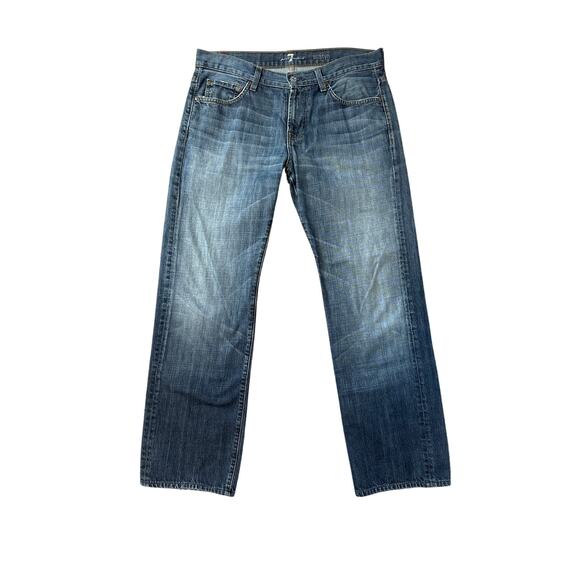 7 For All Mankind Austyn Men's Relaxed Fit Straight Leg Jeans Grunge Size 33 - Picture 1 of 12